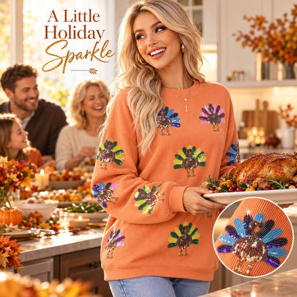 Thanksgiving Turkey Sequin Sweatshirt
