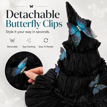 🔥One Hat, Endless Magic – Enchanted Butterfly Witch Hat for Moms & Little Witches