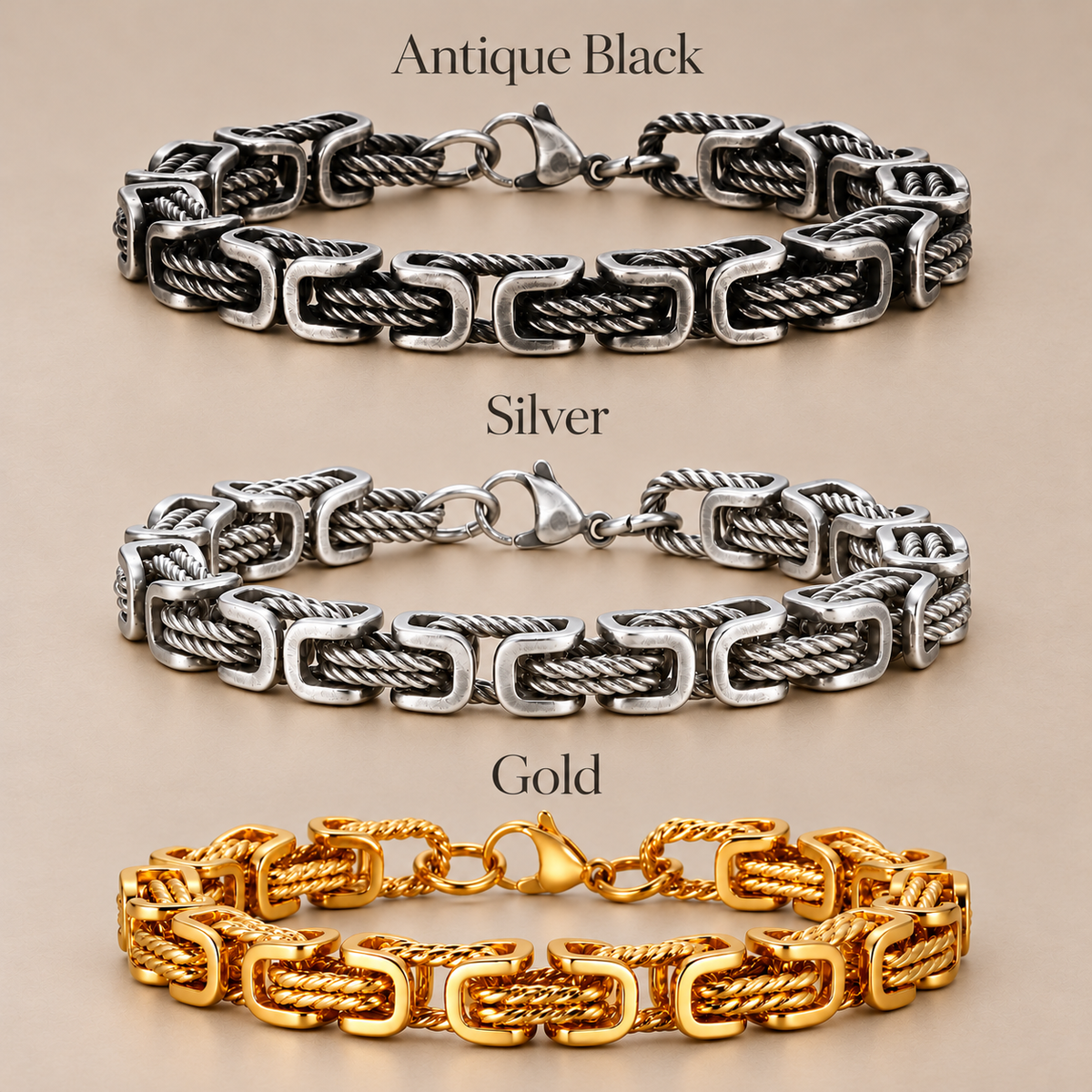 Braided Stainless Steel Bracelet for Men