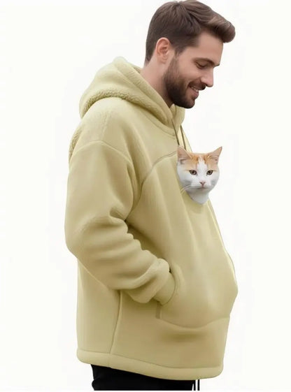 Sherpa Pet Carrier Hoodie – Cozy Cuddle Hoodie with Built-In Pet Pouch