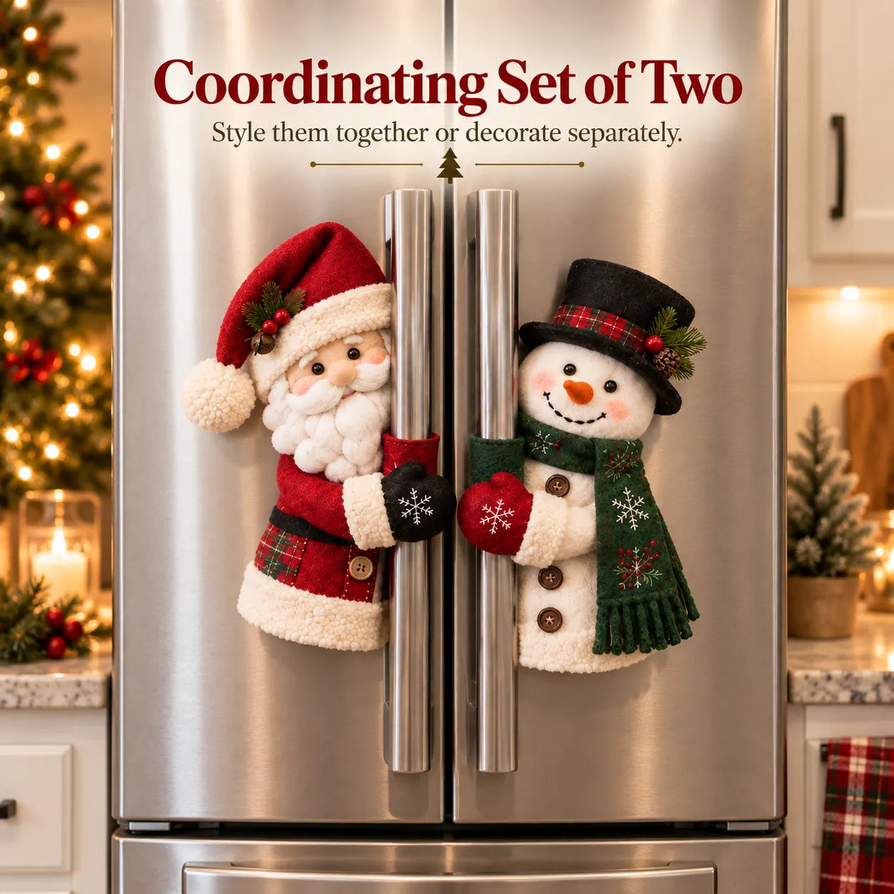 Santa Snowman handle hugger set