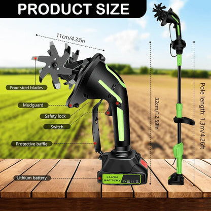 Achandise™ Multifunctional 2-in-1 Cordless Tiller & Cultivator with Telescopic Pole