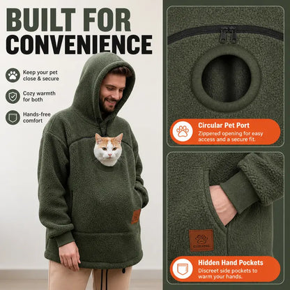 Sherpa Pet Carrier Hoodie – Cozy Cuddle Hoodie with Built-In Pet Pouch