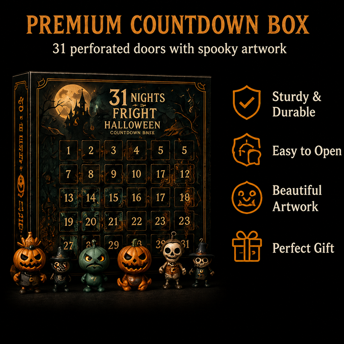🔥 Last Day 50% OFF  🎃 Nights of Fright Halloween Countdown Box  👻✨