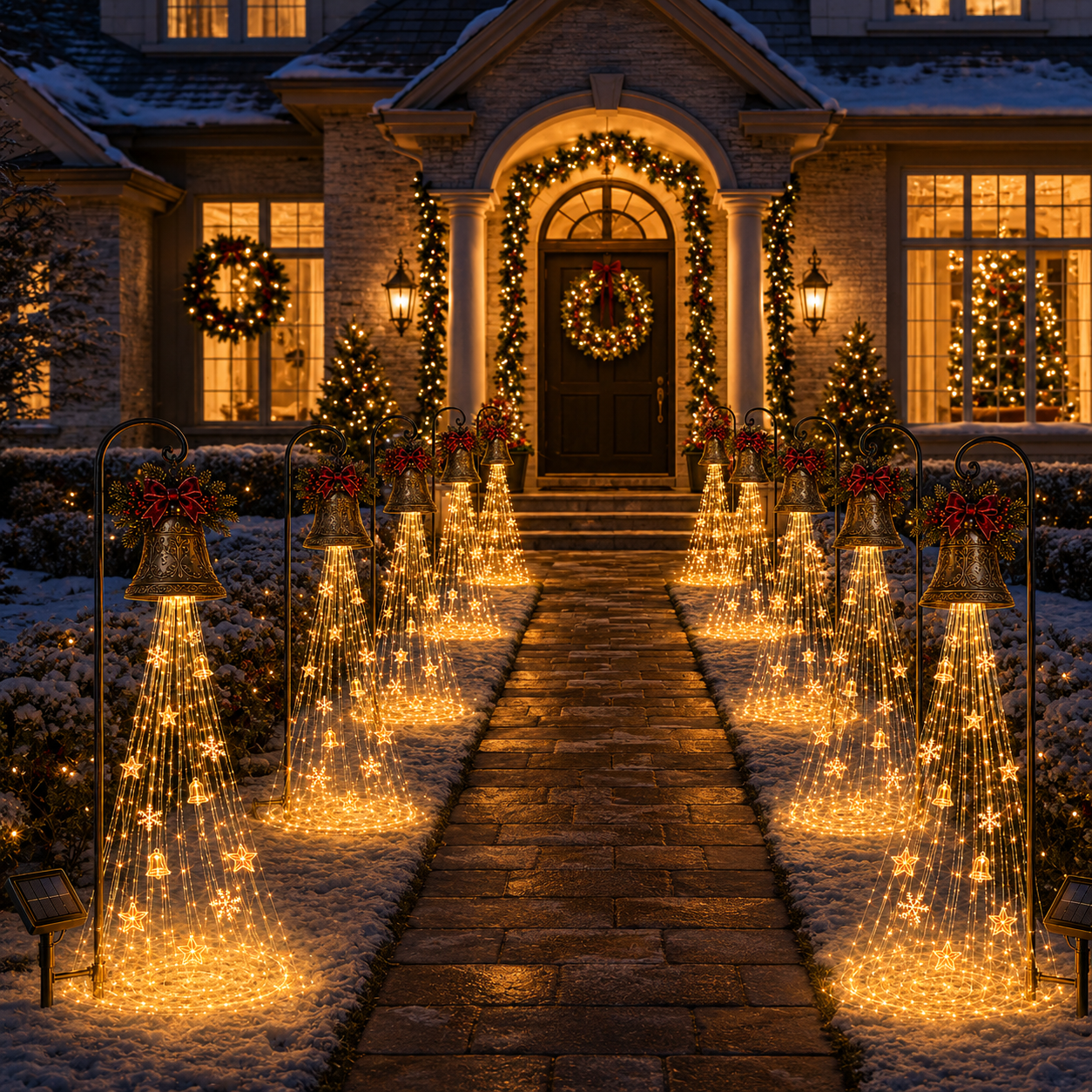 🎄🔥LAST DAY 70% OFF - 🔔Christmas Bell Cascade Solar Yard Light✨