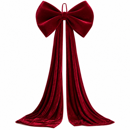 Velvet Christmas Tree Topper Bow, Large Bow for Christmas Tree Decorations