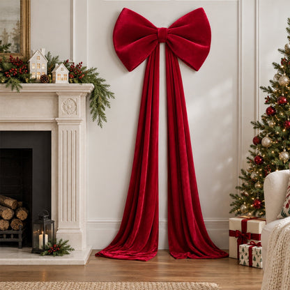 Velvet Christmas Tree Topper Bow, Large Bow for Christmas Tree Decorations