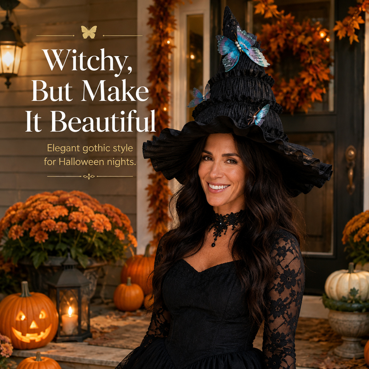 🔥One Hat, Endless Magic – Enchanted Butterfly Witch Hat for Moms & Little Witches
