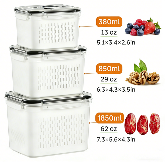 TroveHand™ Fruit & Vegetable Storage Box Set