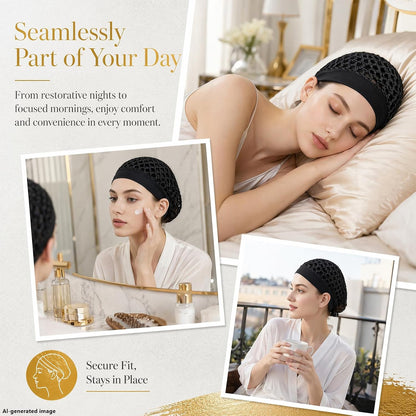 Humwam 3-Piece Stretchy Wide-Edge Sleeping Cap Set💫