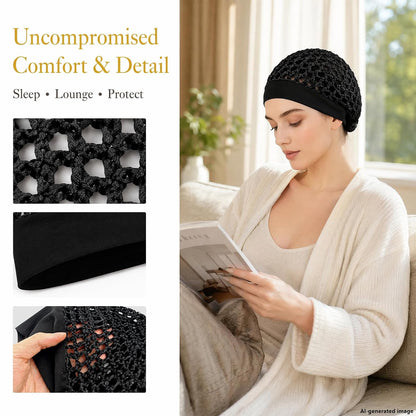 Humwam 3-Piece Stretchy Wide-Edge Sleeping Cap Set💫