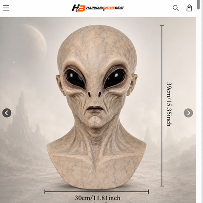 Ultra-Realistic Alien Silicone Mask – Adult Halloween Costume & Cosplay Prop