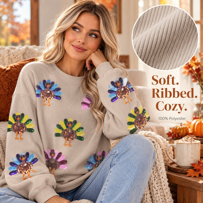 Thanksgiving Turkey Sequin Sweatshirt