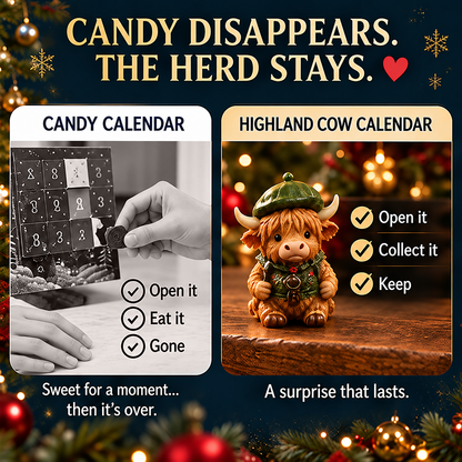 ⏳ Last Day 49% OFF –🐮24-Day Highland Cow Advent Calendar