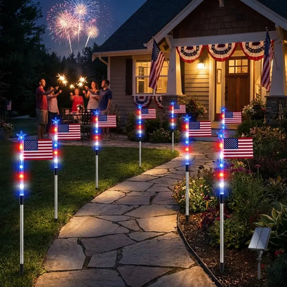 🔥Independence Day Promotion🦅Waterproof Solar 8-Piece Flag Light Set