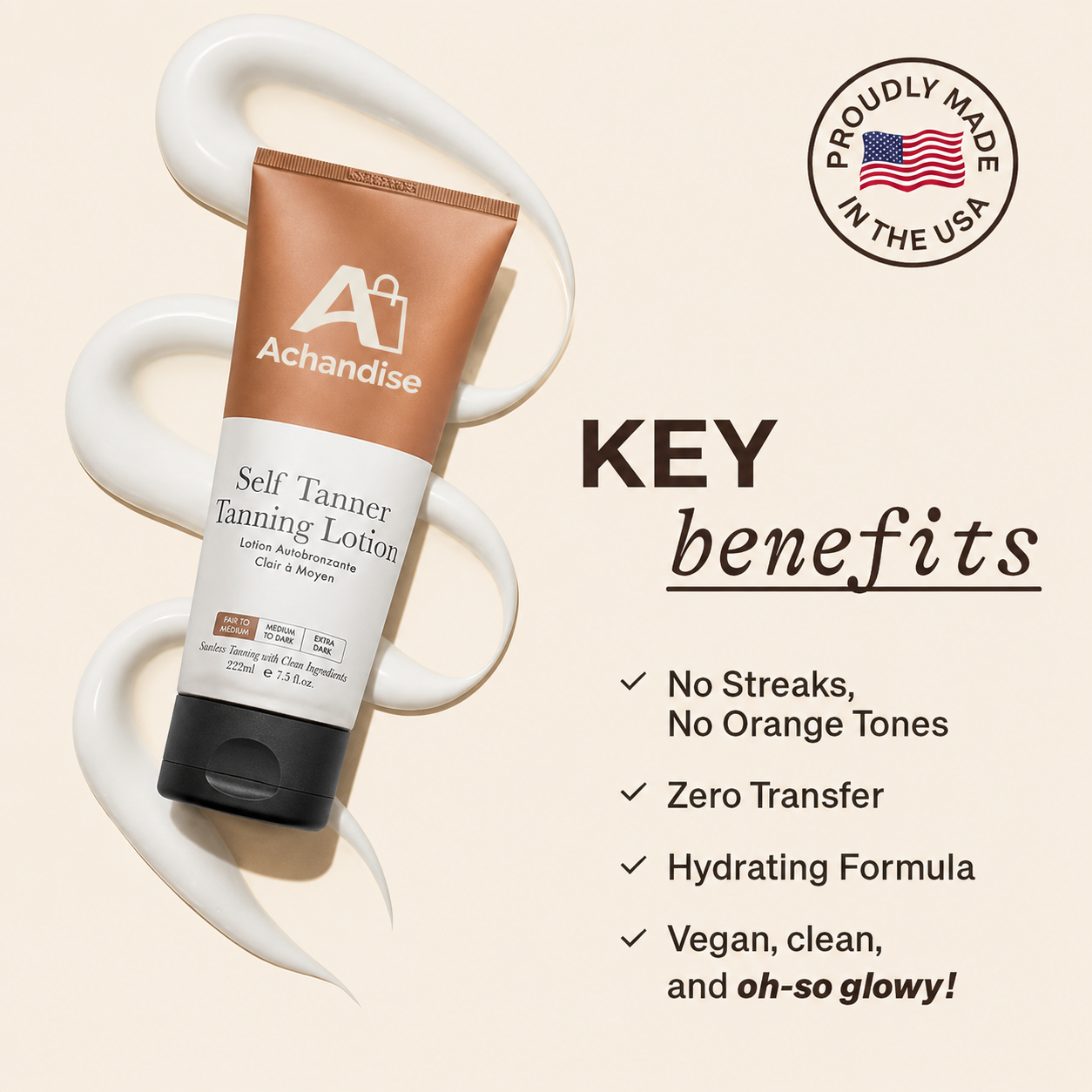 🌞 Get the Ultimate Sunless Glow – 49% OFF – ✨Self Tanner Lotion – For a Natural, Streak-Free Tan
