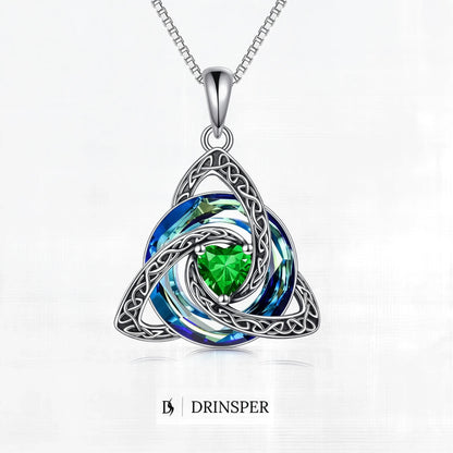 Celtic Birthstone Trinity Necklace  A Symbol of Faith, Love & Forever