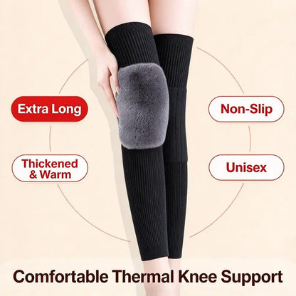 Long Knee Pads for Men and Women, One Size with Thick Wool Lining 🦵