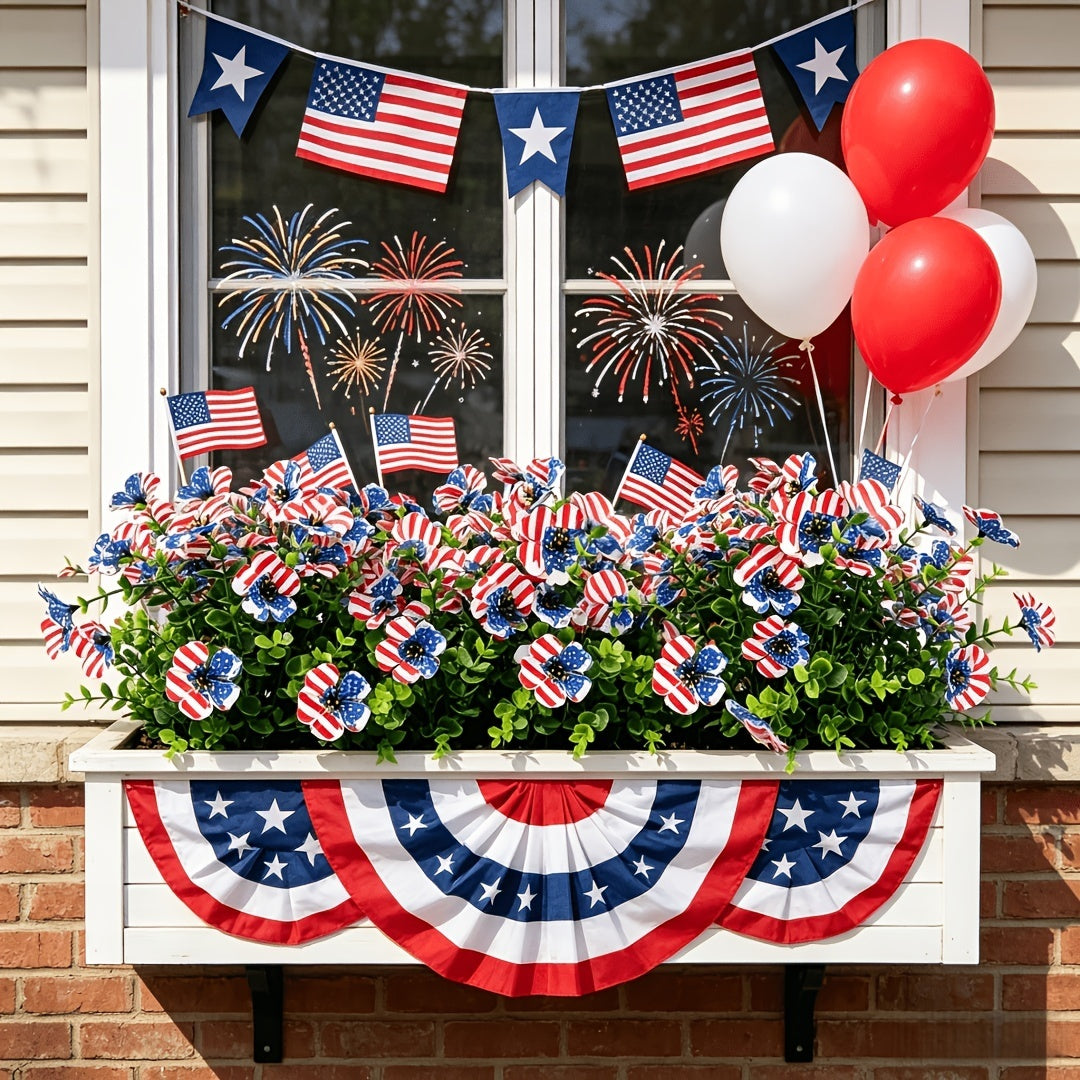 🔥4th of July Hot Sale 50% Off🔥Patriotic Red White Blue Artificial Flowers💐
