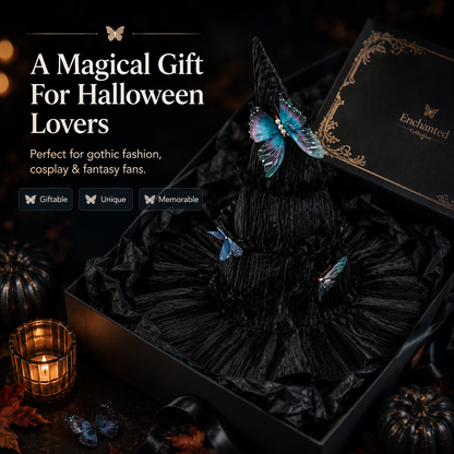 🔥One Hat, Endless Magic – Enchanted Butterfly Witch Hat for Moms & Little Witches