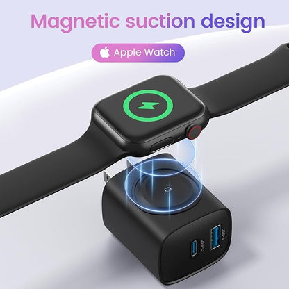 3-in-1 Magnetic Wireless Cordless PD USB-C Wall Charger Block - 20W Fast Charging