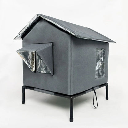🐱 LIMITED-TIME 50% OFF! ✨ All-Weather Elevated Outdoor Cat House – Waterproof, Thermal Lining, Foldable