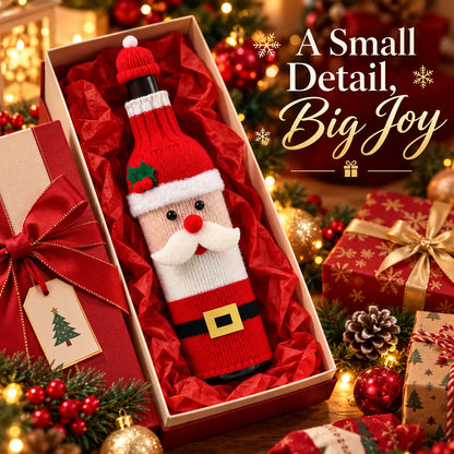 🎄 Holiday Wine Bottle Covers – Santa, Snowman, Reindeer & Elf
