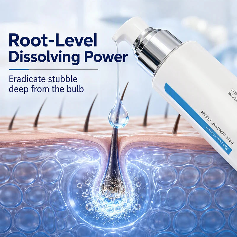 Hair removal cream formula and skin-care ingredients