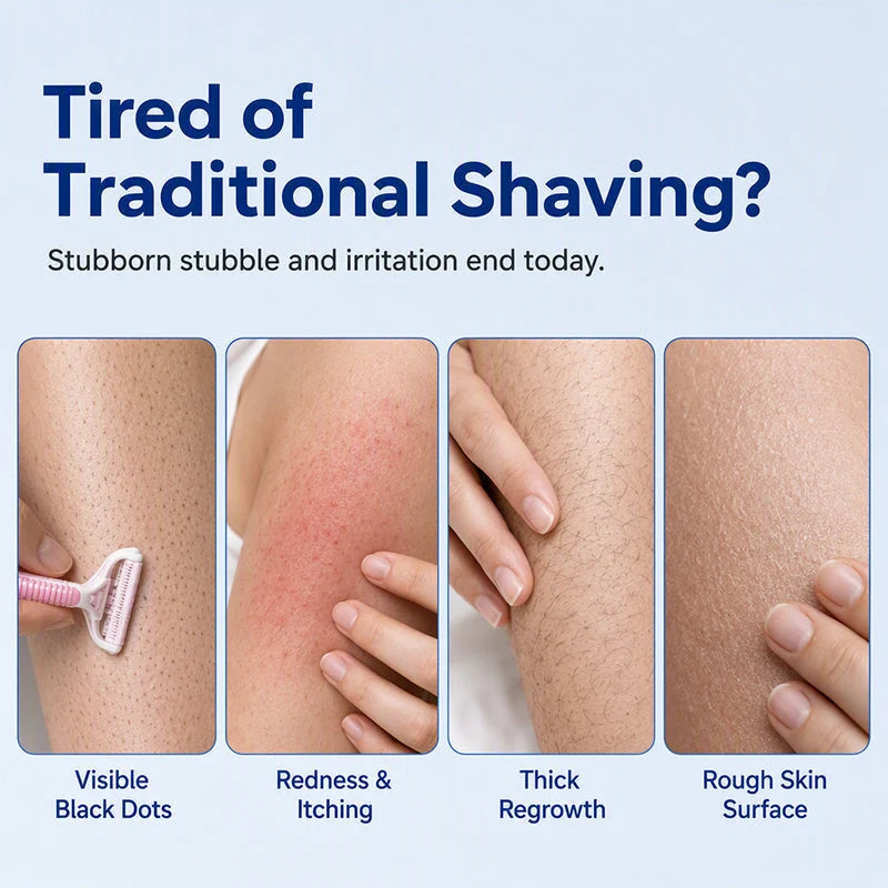 Hair removal cream application and results demonstration