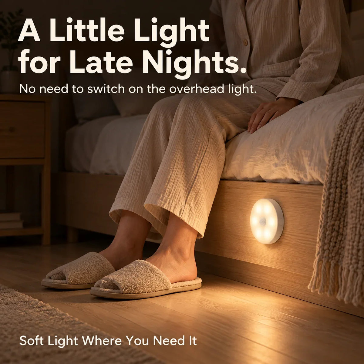 Rechargeable motion sensor night light for everyday use at home