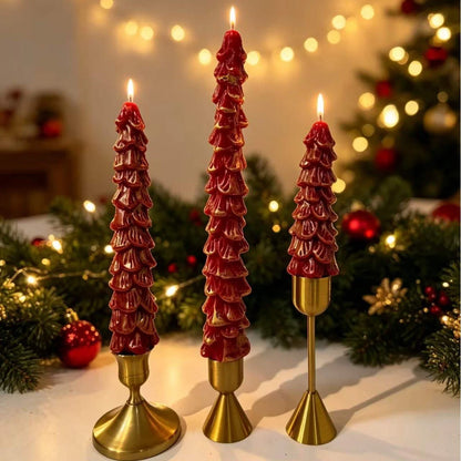 🎄 10-Inch Christmas Tree Candle – Add a Cozy Holiday Glow to Your Home! 🕯️🛒（Candlesticks not included）