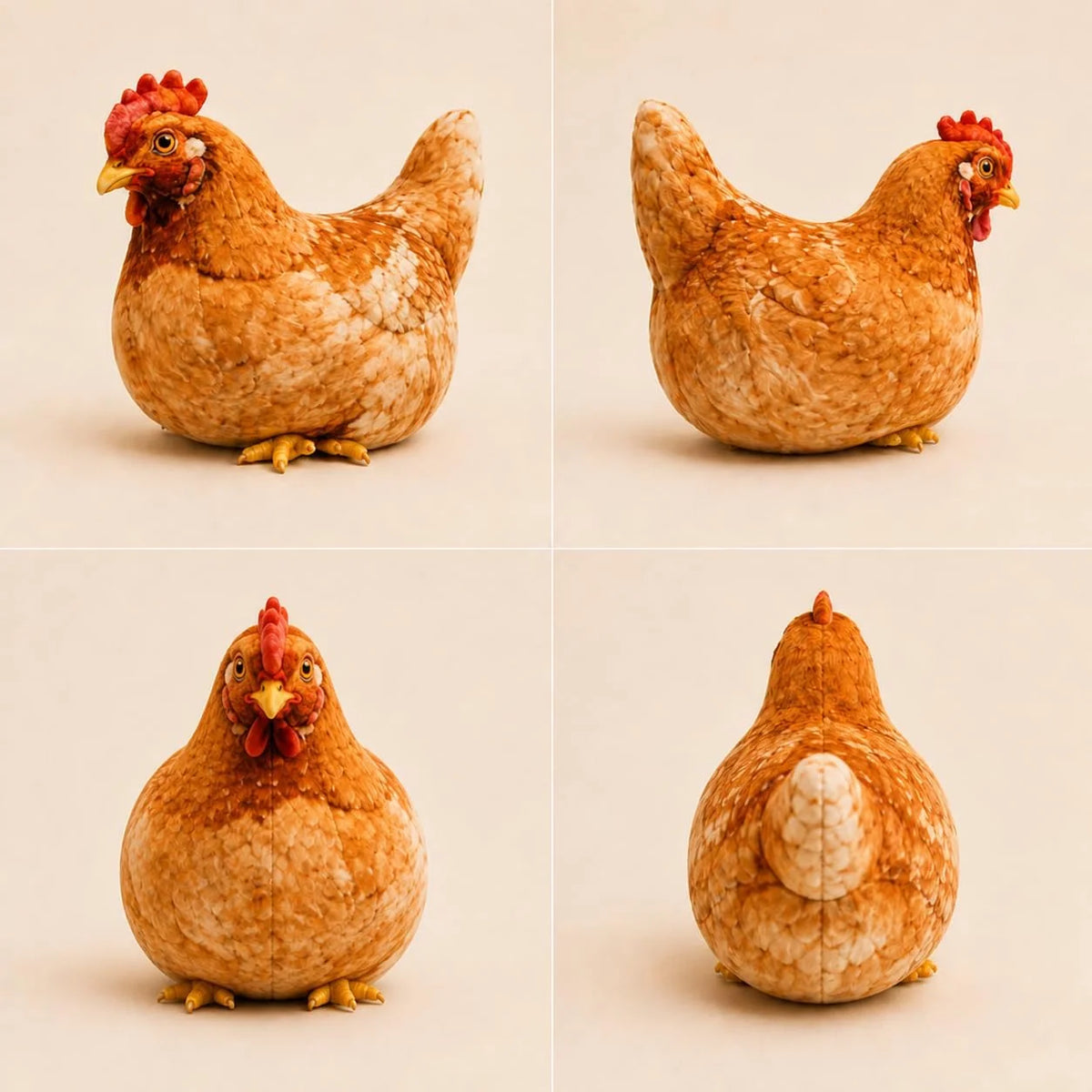 Chicken-Shaped Plush Pillow - Cute Hen Stuffed Animal, Realistic Look Home Decorative Cushion 🐔