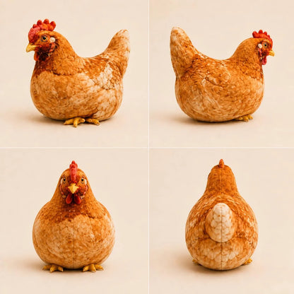 Chicken-Shaped Plush Pillow - Cute Hen Stuffed Animal, Realistic Look Home Decorative Cushion 🐔