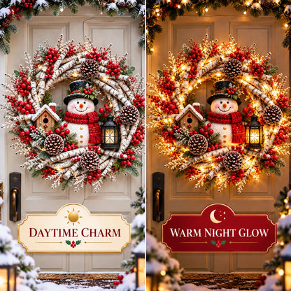🔥 LAST DAY 49% OFF 🔥 Snowy Birch Cardinal Wreath™ – Lighted Christmas Door Wreath with Paired Red Cardinals, Berries & Pinecones ❤️🎄✨