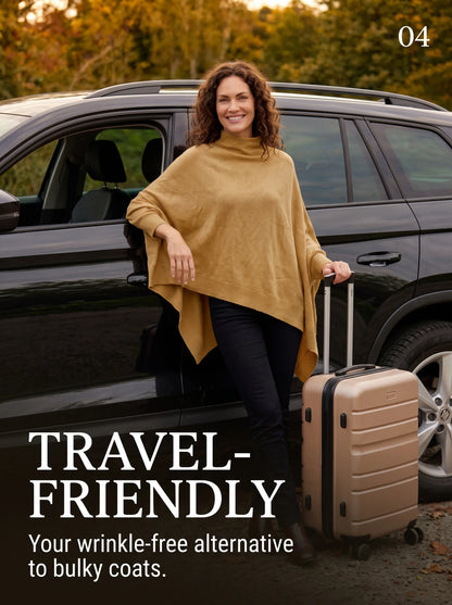 🍂✨ New Autumn Poncho – Soft Knit Cape-Style Shawl for Effortless Layering