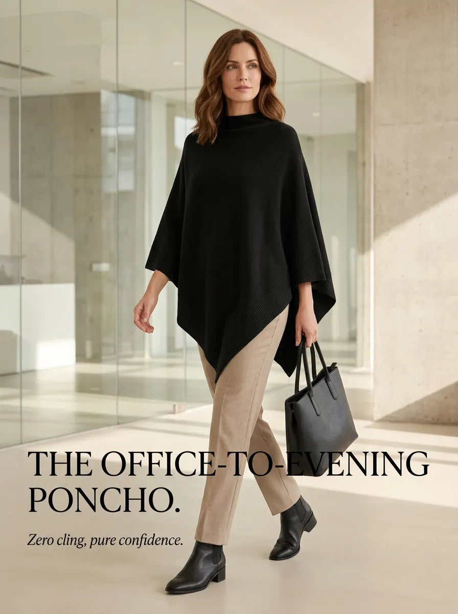 🍂✨ New Autumn Poncho – Soft Knit Cape-Style Shawl for Effortless Layering