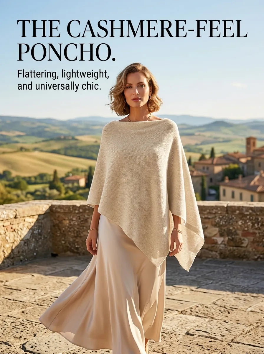 🍂✨ New Autumn Poncho – Soft Knit Cape-Style Shawl for Effortless Layering