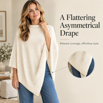 🍂✨ New Autumn Poncho – Soft Knit Cape-Style Shawl for Effortless Layering