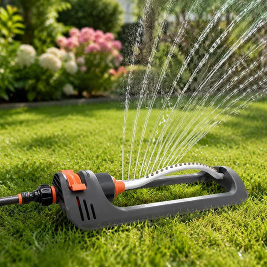 Large Coverage Oscillating Yard Sprinkler (Up to 32ft) - 19 Precision Nozzles with Built-In Unclogging Pin