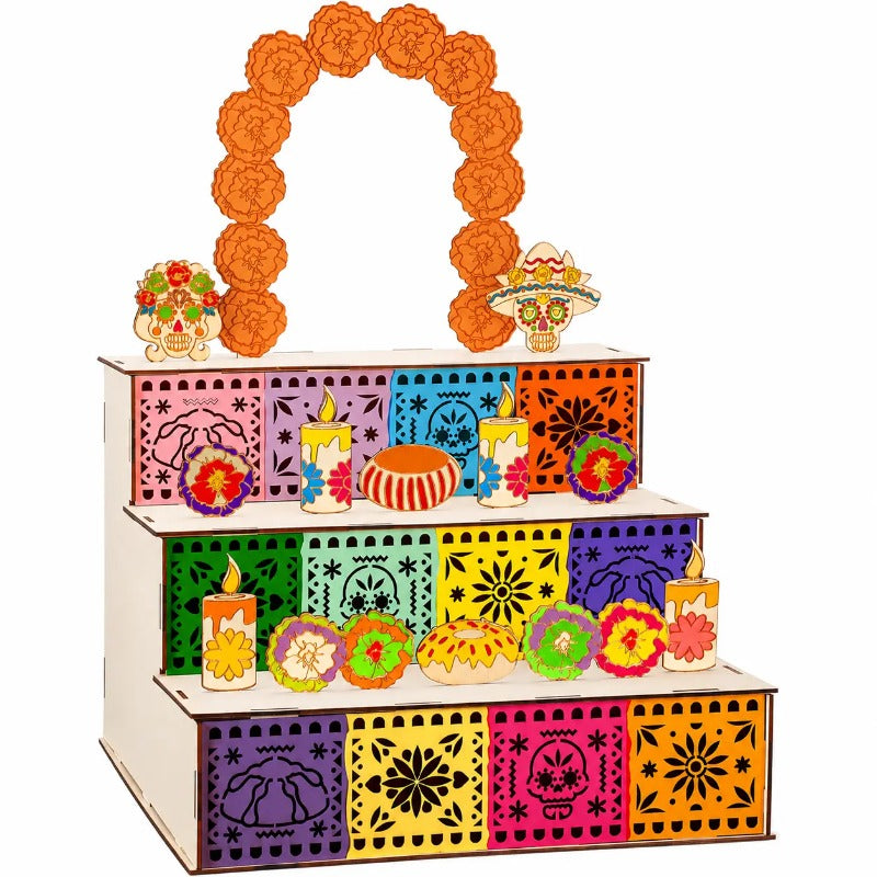 Festive multicolor wooden altar variation