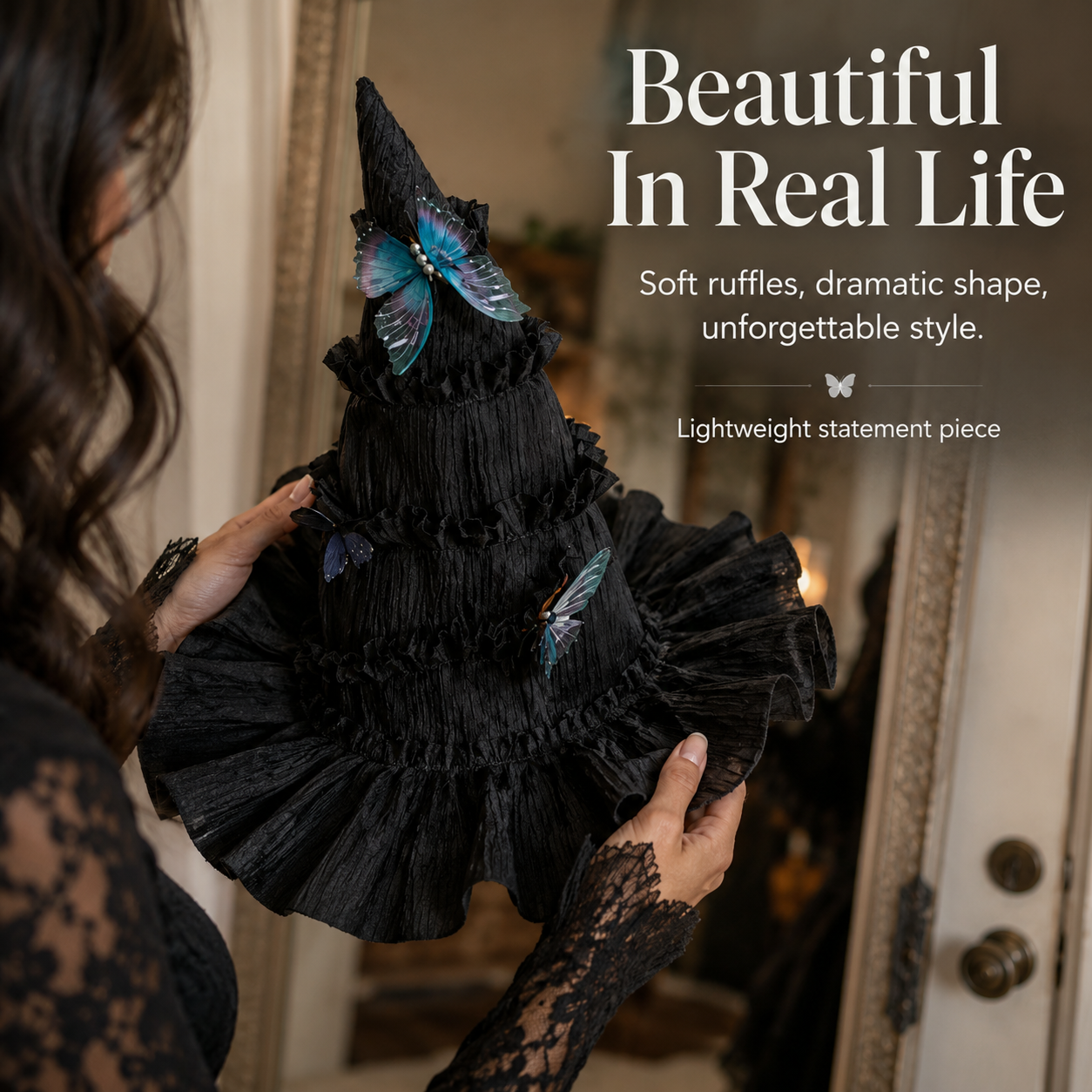 🔥One Hat, Endless Magic – Enchanted Butterfly Witch Hat for Moms & Little Witches