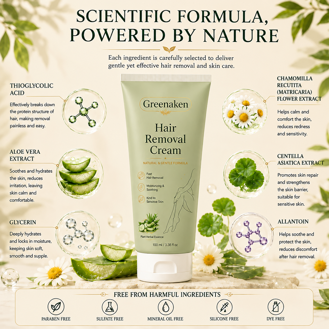 Achandise™ Natural Gentle Hair Removal Cream | For Women & Men, Sensitive Skin
