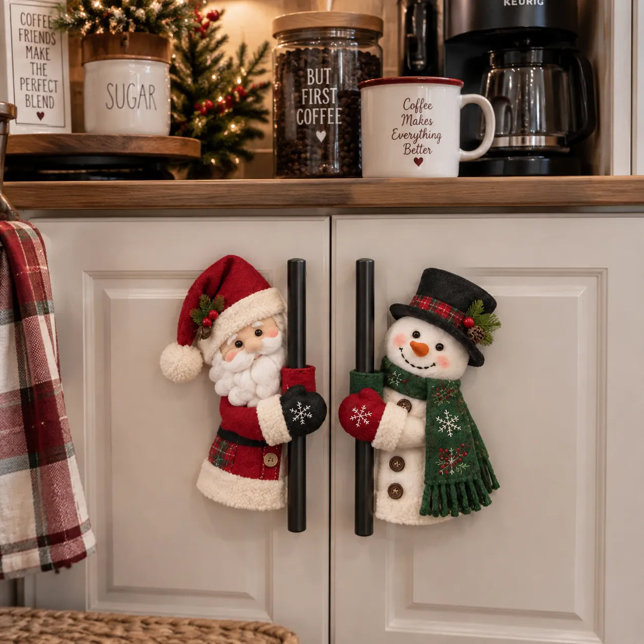 Christmas handle hugger kitchen scene