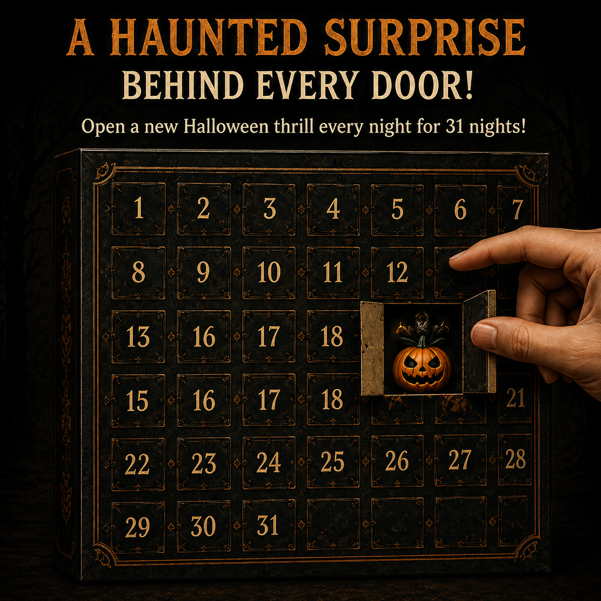 🔥 Last Day 50% OFF  🎃 Nights of Fright Halloween Countdown Box  👻✨