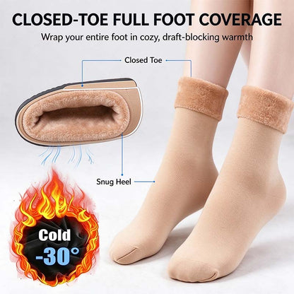 6 Pairs Women's Heavyweight Fuzzy Closed Fast-Heating Underwear Socks🧦