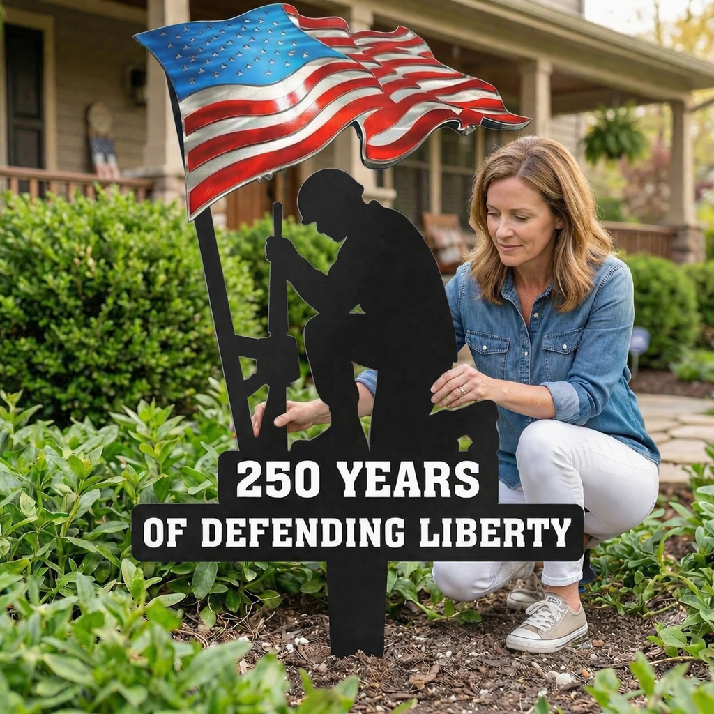 23.6'' 250 Years of Defending Liberty Metal Garden Stake