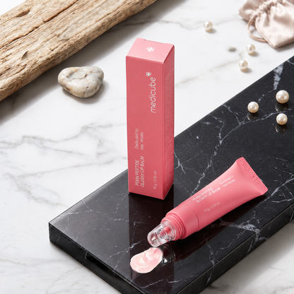 Medicube PDRN Peptide Glossy Lip Balm luxury product presentation