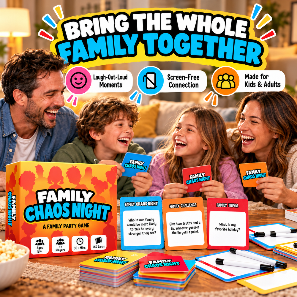 Family Chaos Night with a family playing together