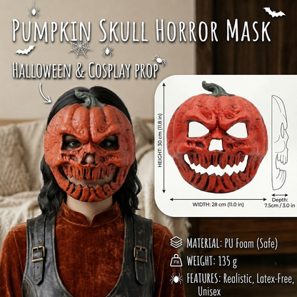 🔥LAST DAY 50% OFF -The Evil Jack-O'-Lantern🎃 Premium Pumpkin Skull Horror Mask