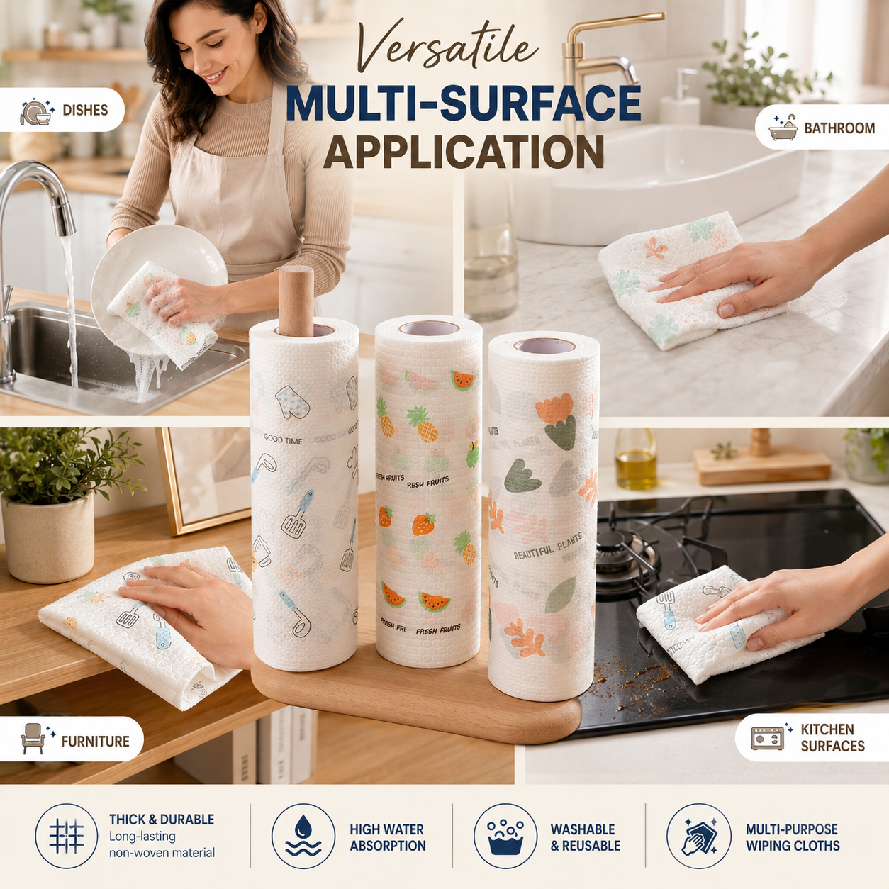 Reusable Non-Woven Cleaning Lazy Rags